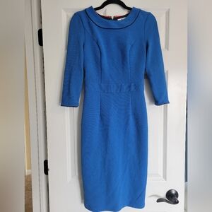 Boden Textued Blue Dress Size 2